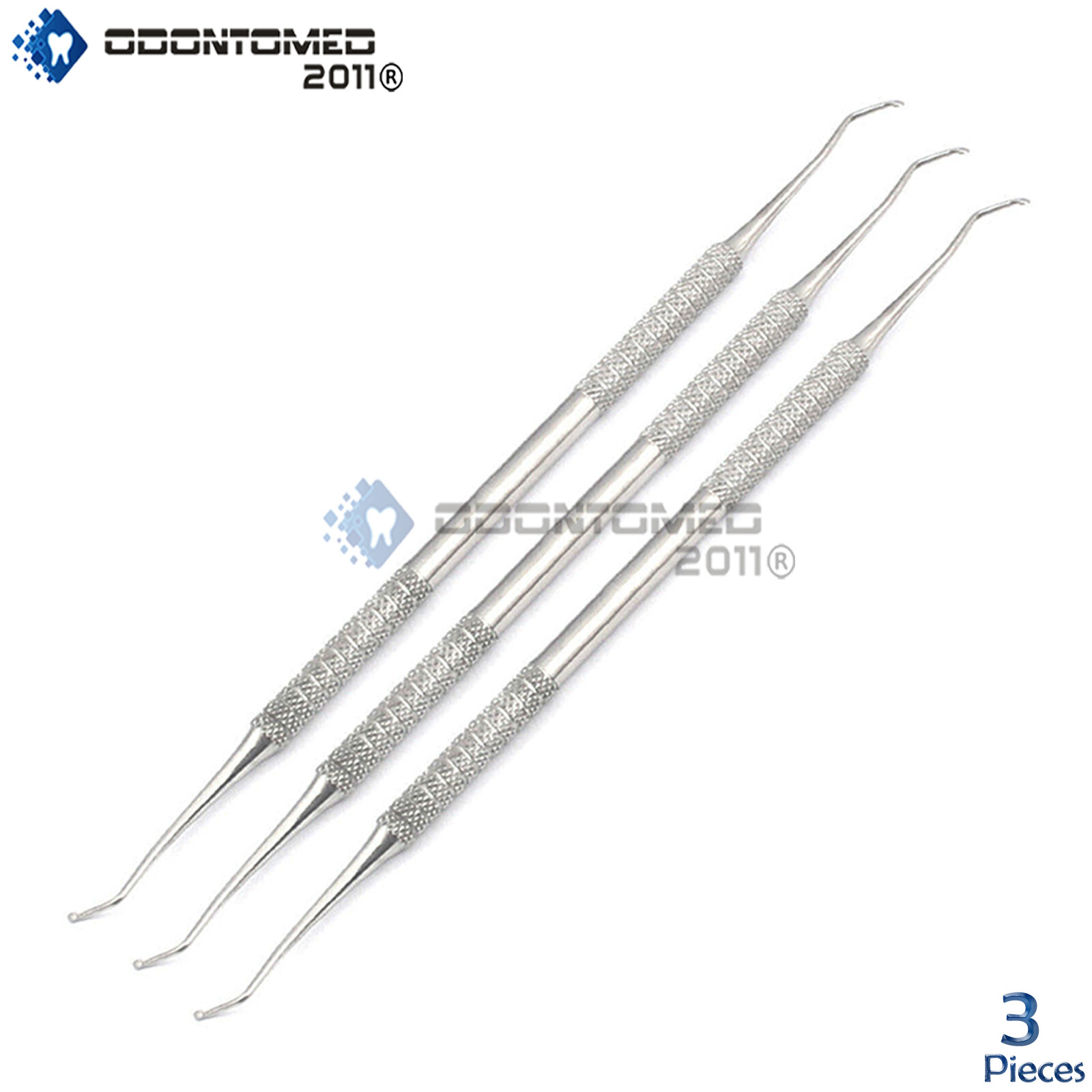 3 Pcs Dental Excavator 125/126, Restorative Double Ended Spoon 2.5mm Instruments