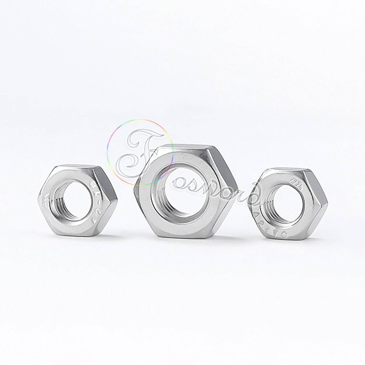 Hexagon Full Nuts SUS 201 Stainless Steel Nut DIN934 3 4mm 5mm 6mm 8mm For Bolt