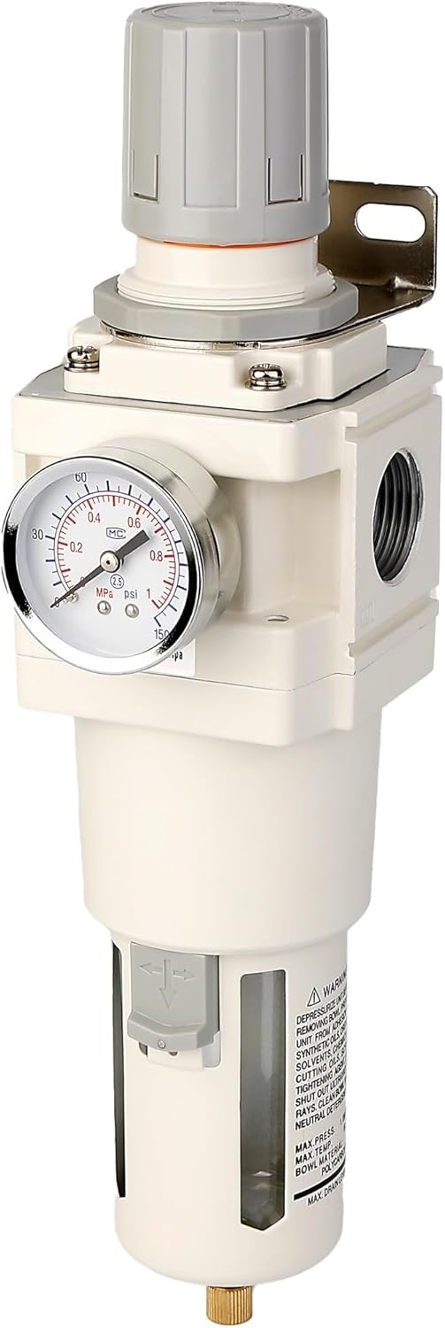 1″NPT Pneumatic Air Dryer 5 Micron Brass Filter Semi-Auto Drain 0-150PSI Combo