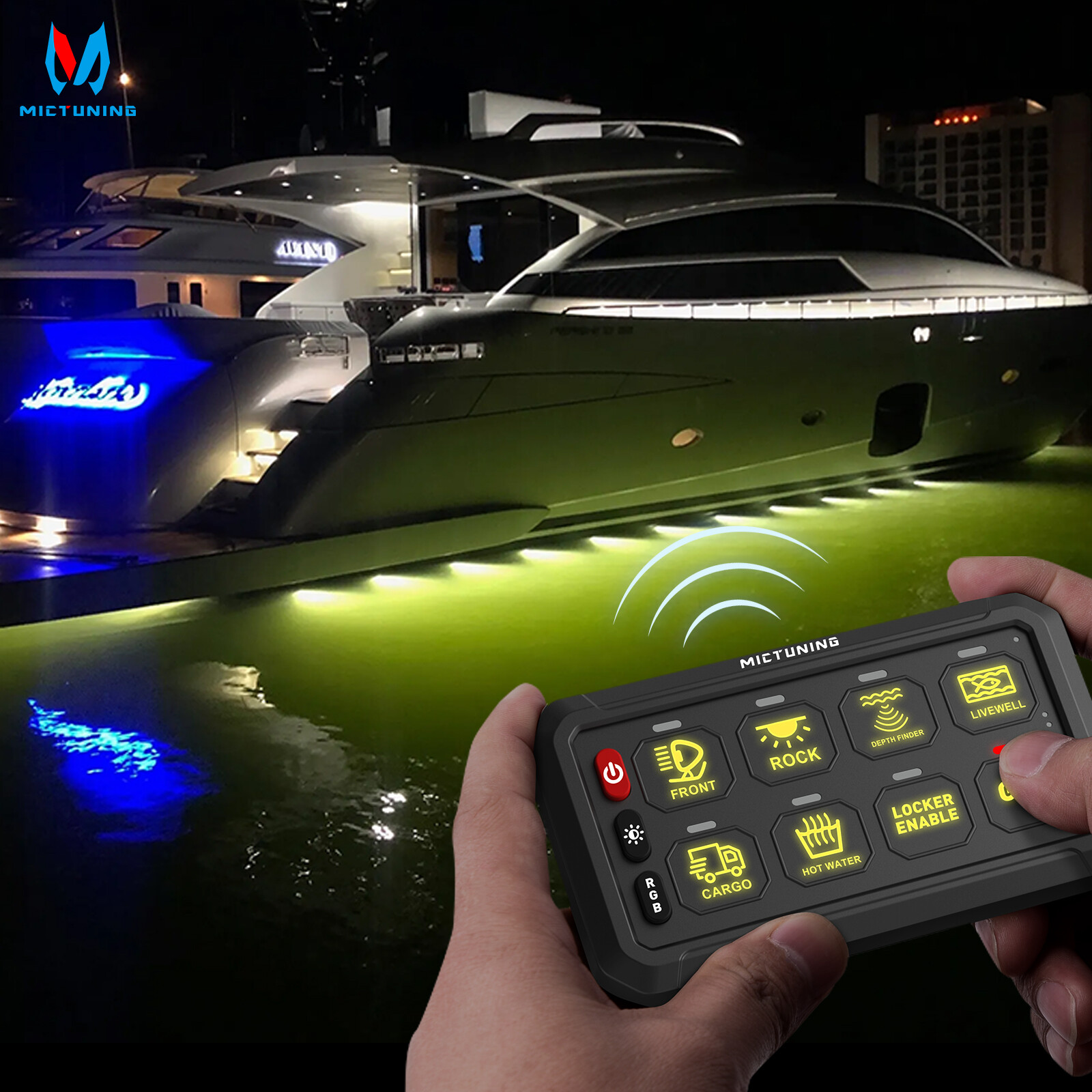 MICTUNING Wireless On/Off Switch Panel Toggle Circuit Relay Control System Box