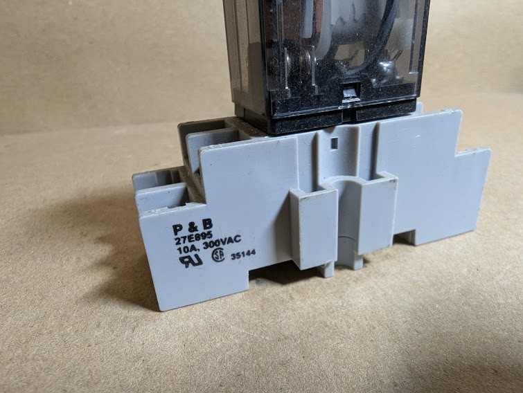 TE/ Potter & Brumfield K10P-11A15-120 Power Relay, 15A, DPDT + 27E695 Base (NNB)