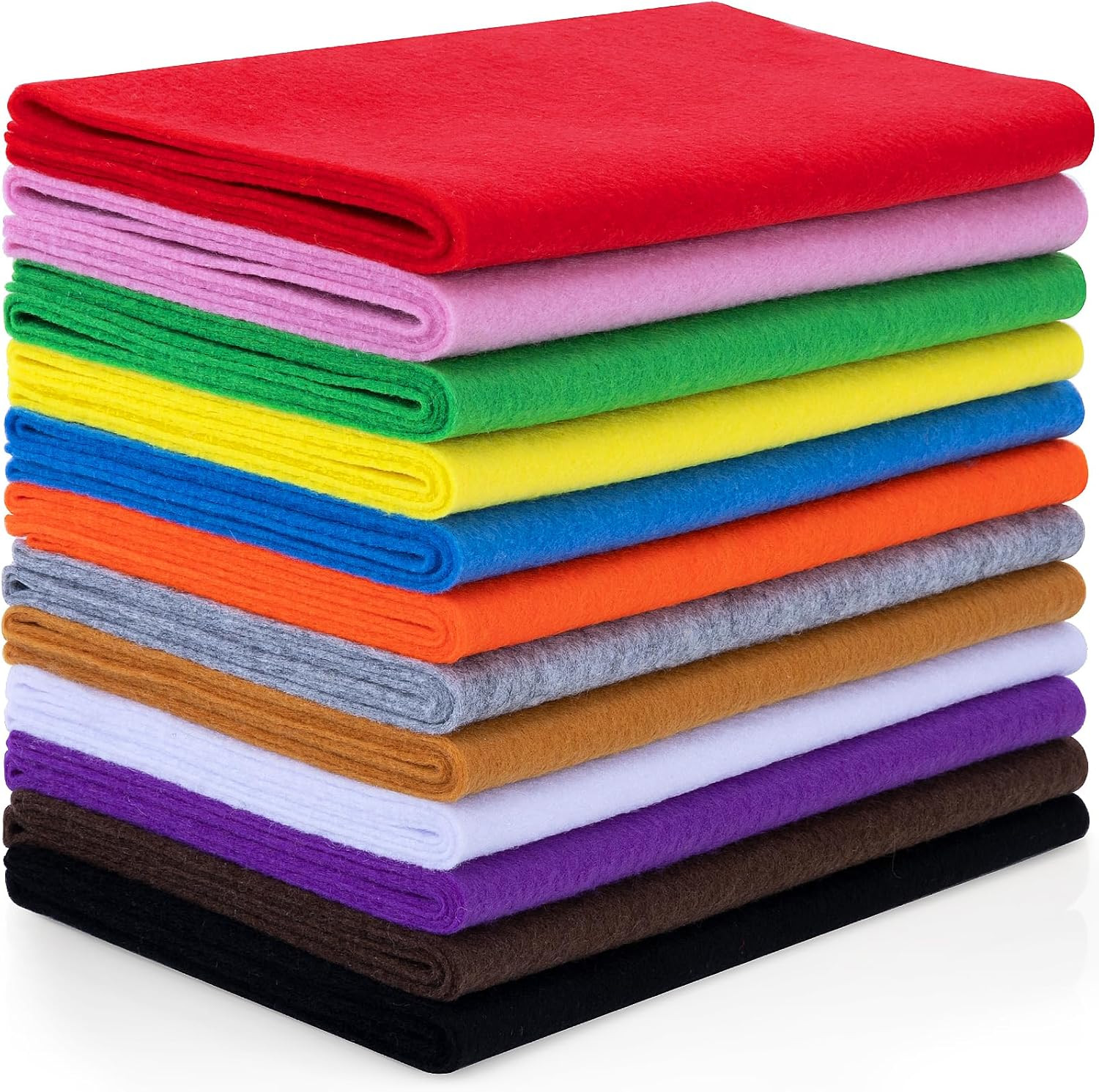 12 Rolls 8″X35″(20.5X90Cm) 1.4Mm Thick Soft Felt Fabric Sheet 12 Assorted Classi