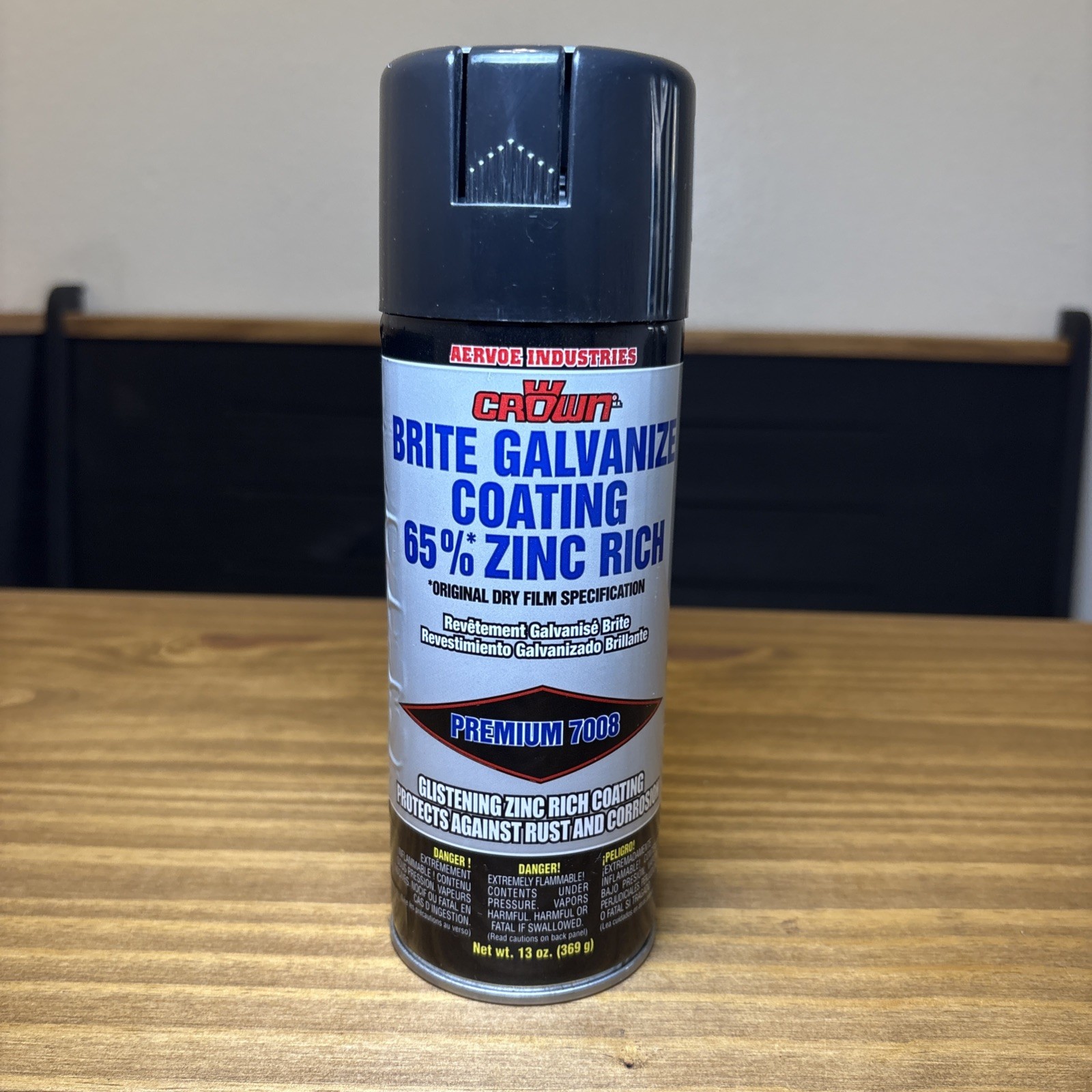 AERVOE 7008 13oz 65% ZINC-RICH BRITE GALVANIZE COATING COAT AEROSOL SPRAY CROWN
