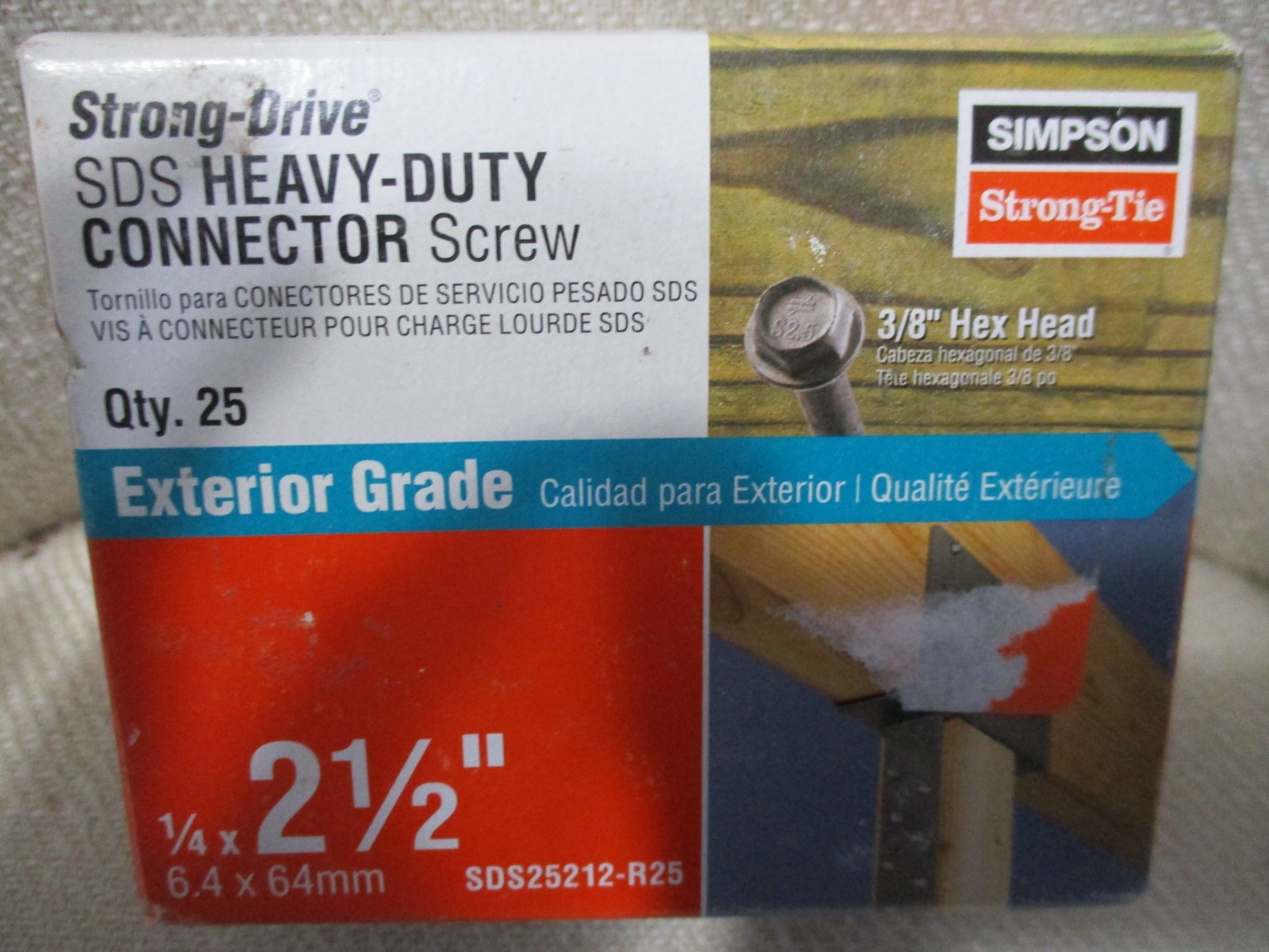 Simpson Strong Tie SDS25212-R25 Structural Wood Screws 1/4″ x 2-1/2″ – 50 Pack