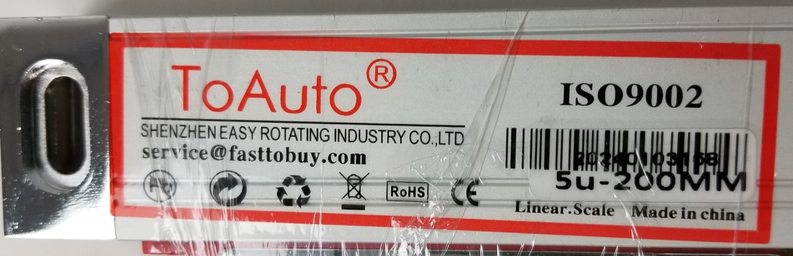 ToAuto G1175-DRO-200 5u-200MM Linear Glass Scale Encoder for Milling Lathe NEW