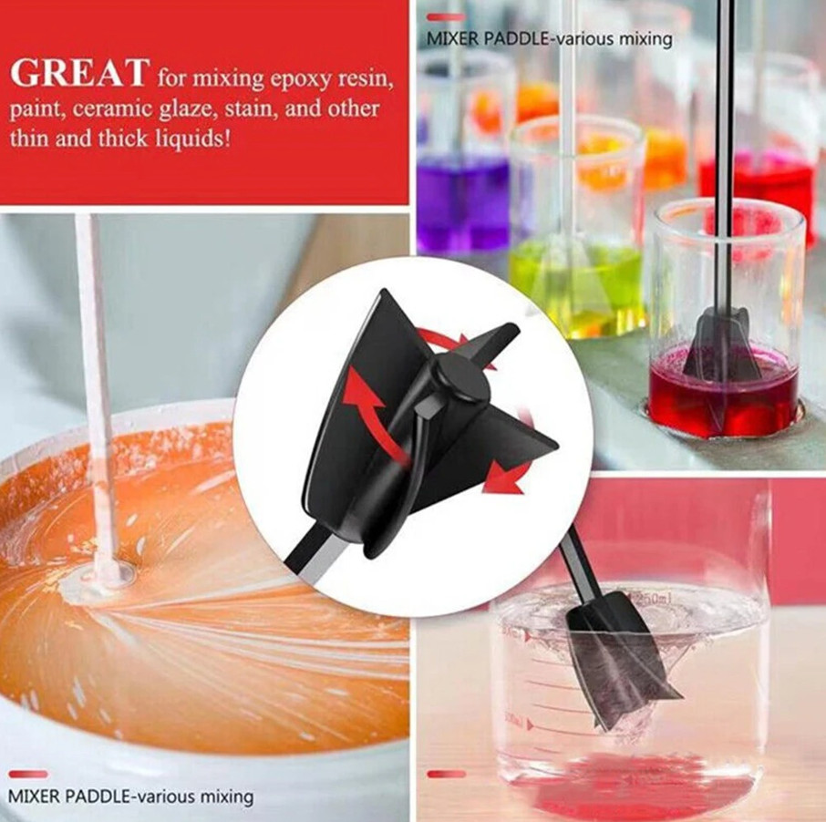 1pc Epoxy Resin Mixer Paddle Drill Attachment Stirrer Drill Chuck – NEW