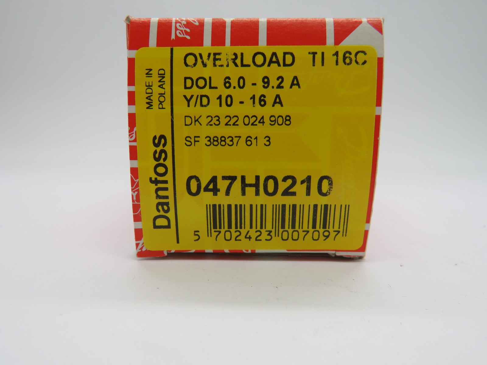 Danfoss 047H0210 Thermal Overload Relay Type TI 16C DOL 6.0-9.2A Y/D 10-16A NEW