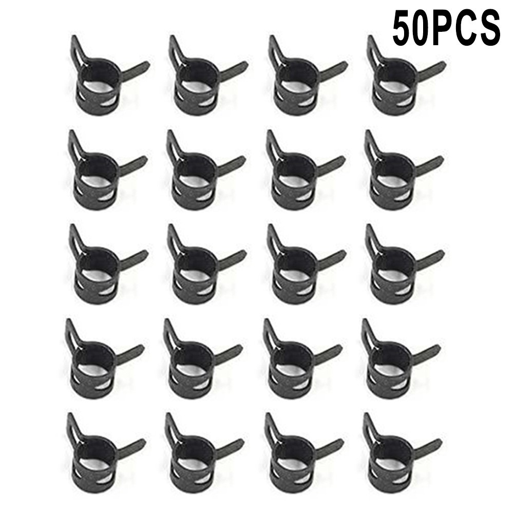 50 Pcs Spring Hose Clips 65 Manganese Steel Accessories Hardware Tools