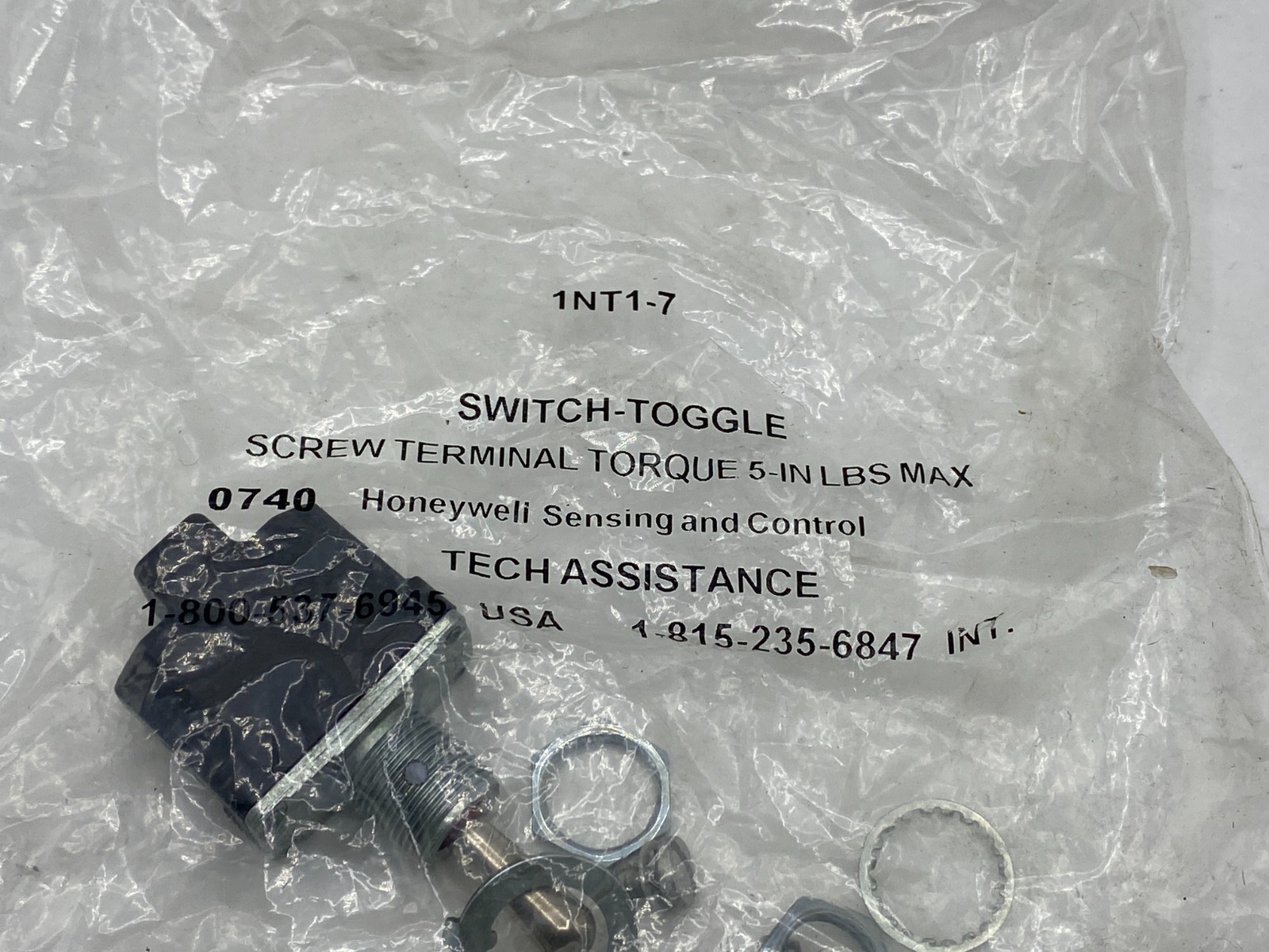 HONEYWELL 1NT1-7 TOGGLE SWITCH, MICROSWITCH, (ON)-OFF-(ON) 1NT17