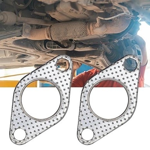 1.5 Inch 37mm Exhaust Gasket 2 Bolt for Muffler Flange Manifold H Size: 1.5 in