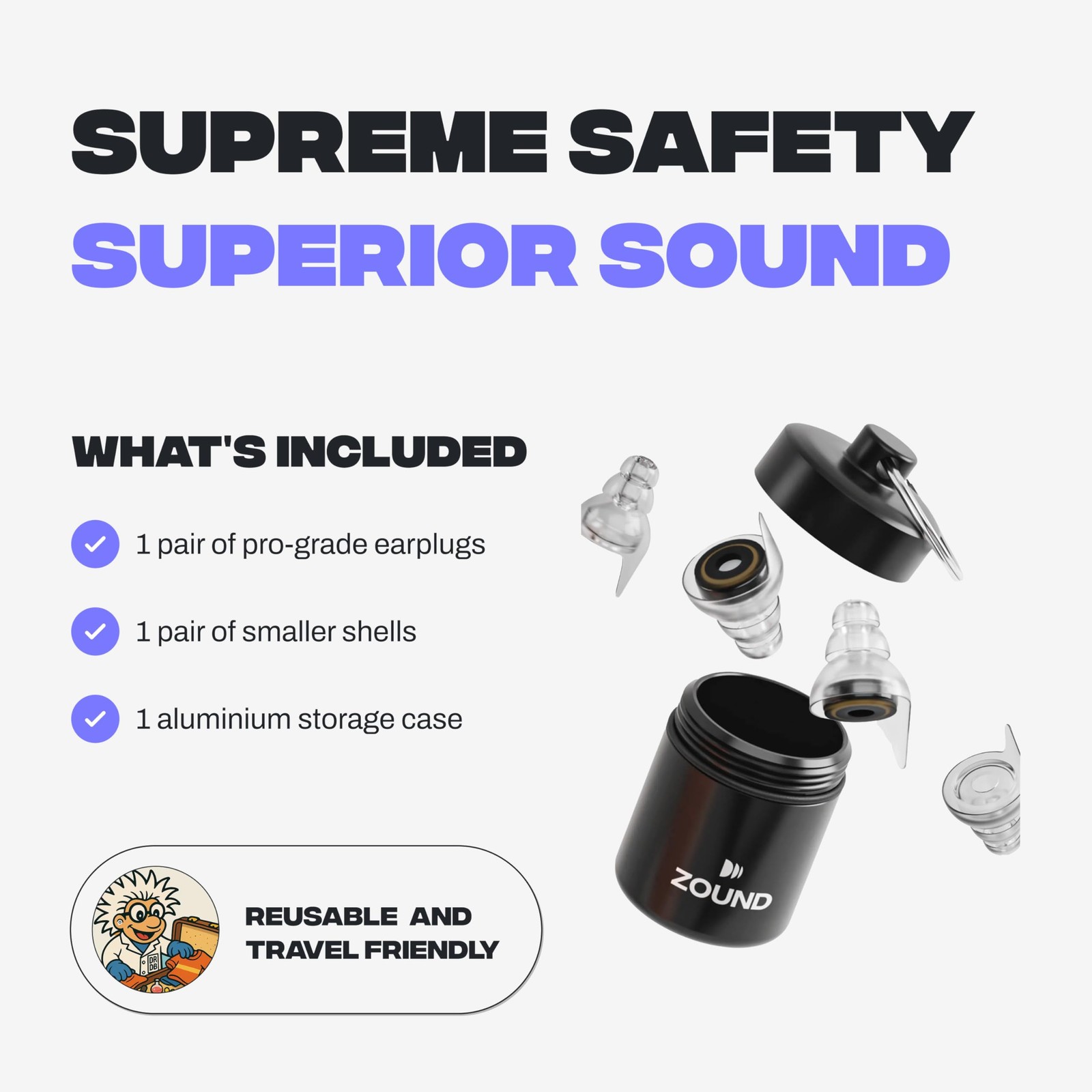 High Fidelity Earplugs for Concerts, Festivals & Raves – Noise Reduction (1