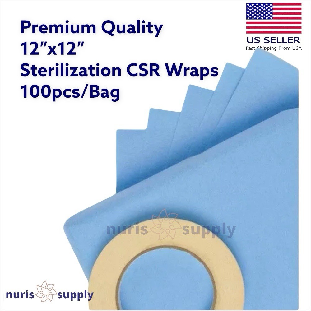 12×12 Autoclave CSR Sterilization Wrap Sheets 100pcs/Bag 12″x12″