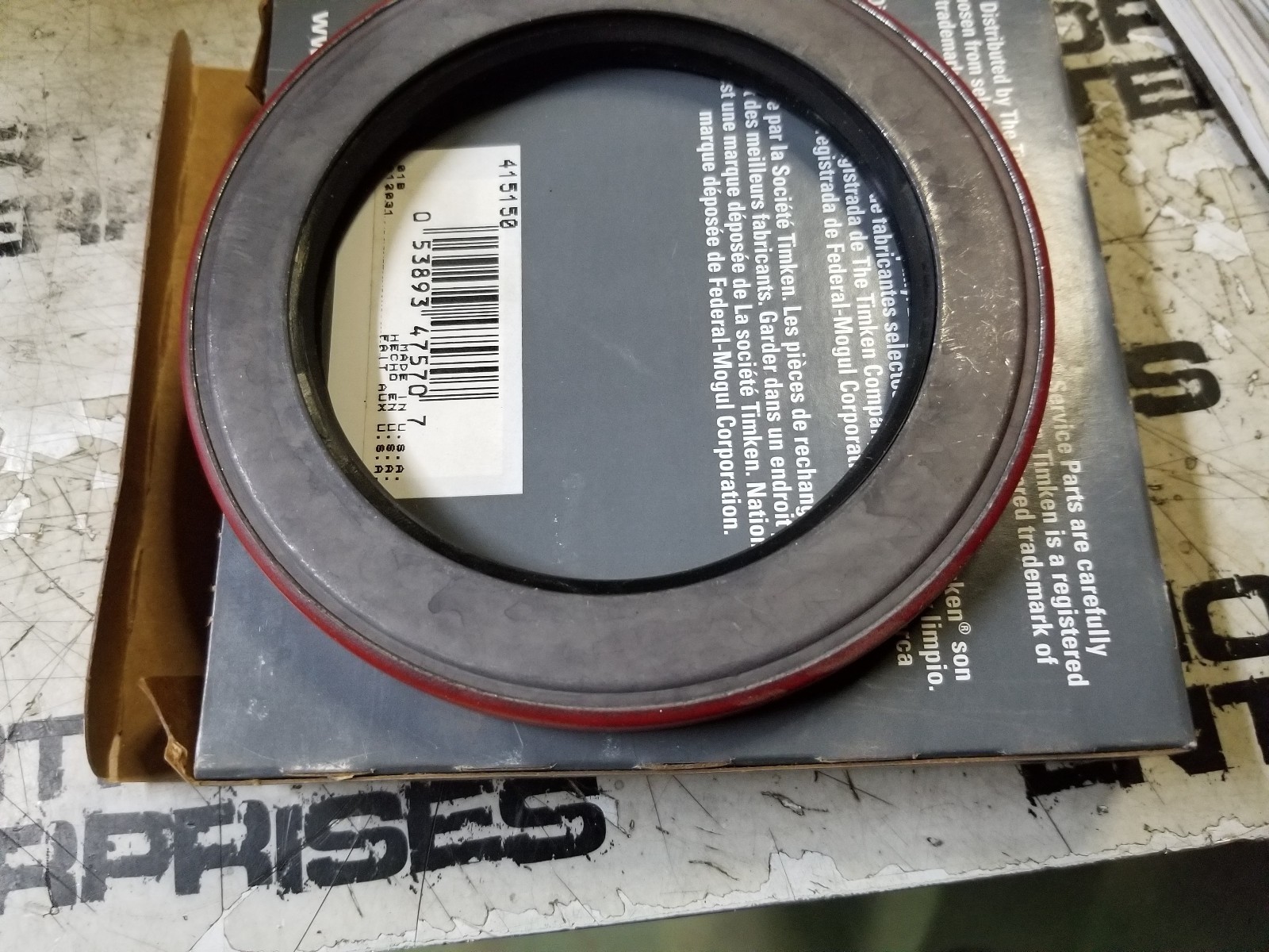 415150 TIMKEN SEAL 3.750 in Shaft Dia., 5.266 in OD, 0.469 in Overall Width