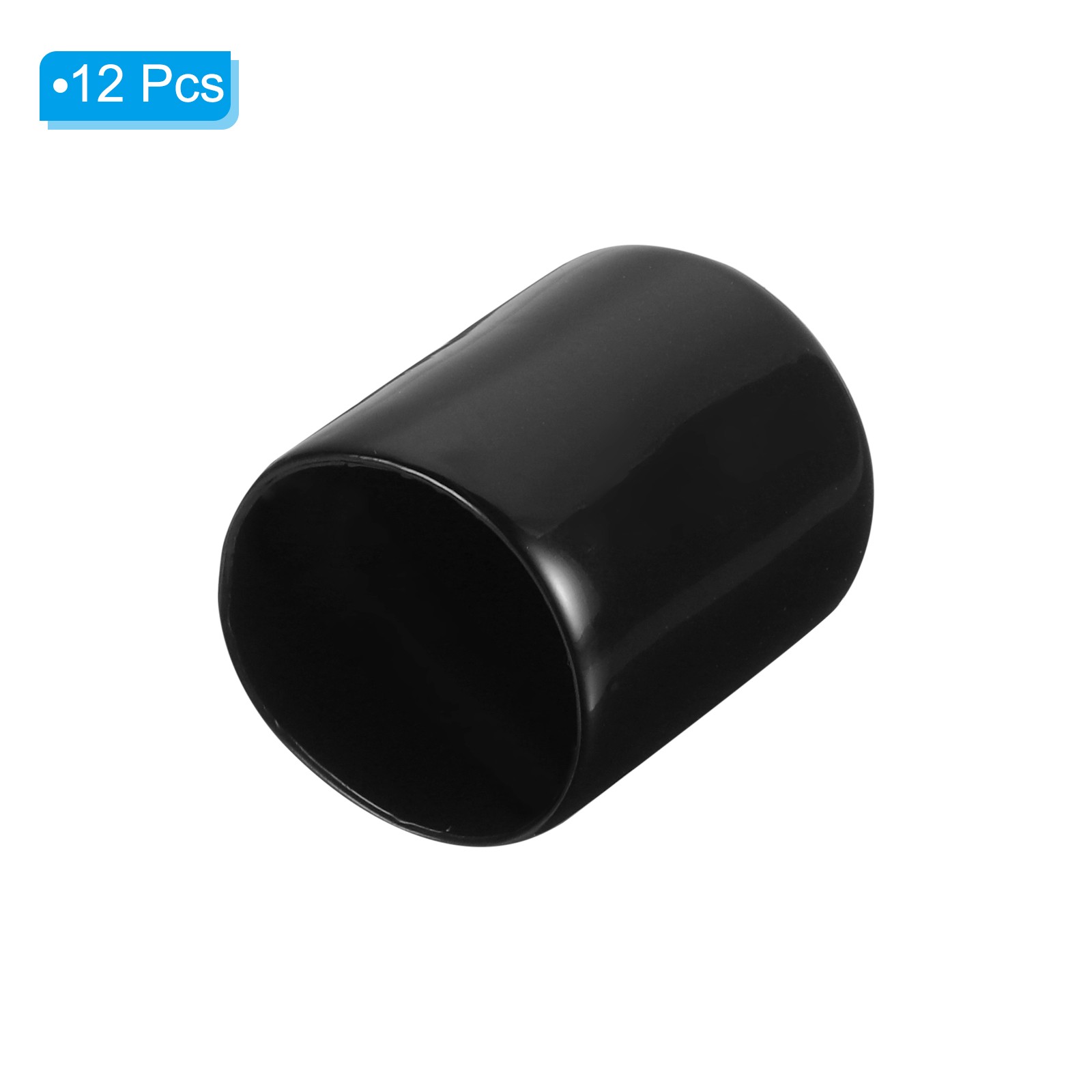 12 Pcs 3/4″ ID Round Rubber End Caps Flexible Rubber Bolts Covers Caps Black