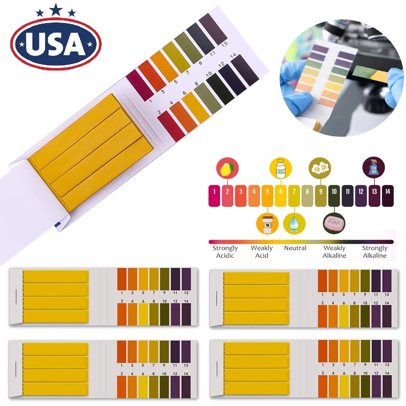800Pcs pH Indicator Test Strips 1-14 Laboratory Paper Litmus Tester Urine Saliva