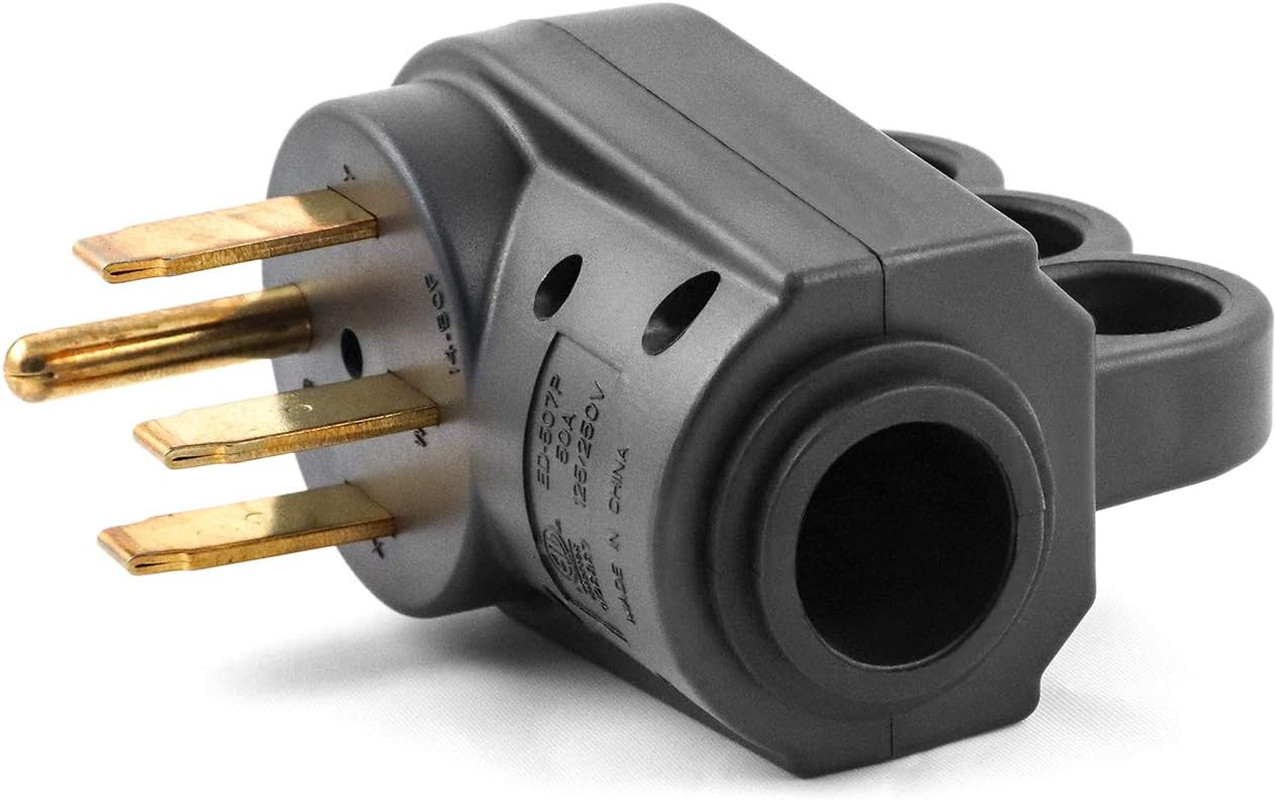 Nema 14-50P 50 Amp Male RV Replacement Plug, 125/250V Power Assembly Plug with H