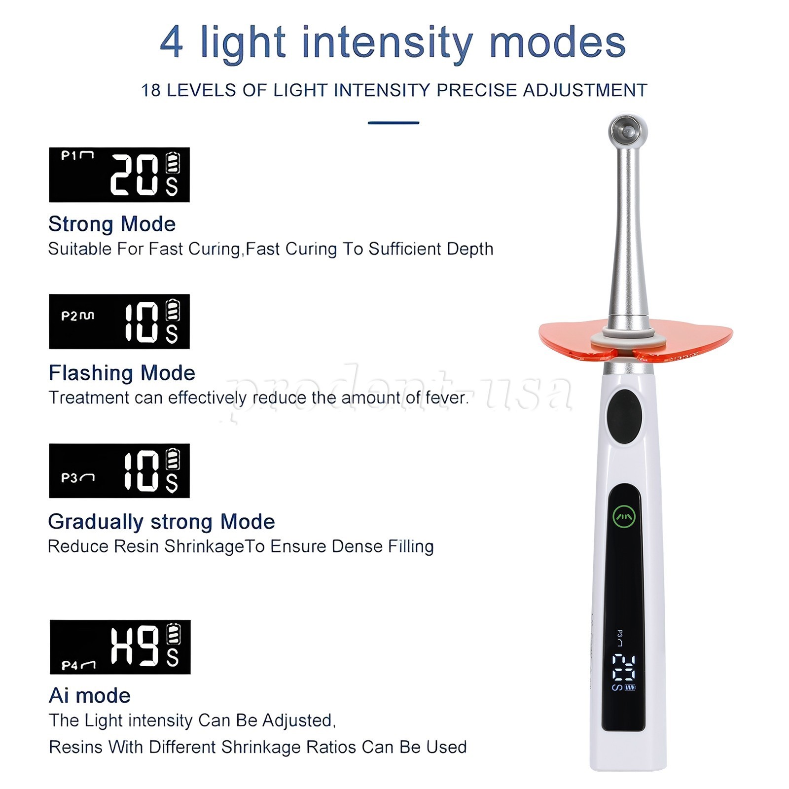 Dental Cordless LED Light Cure Lamp Metal Head 1S LED Curing Light Photopolymer