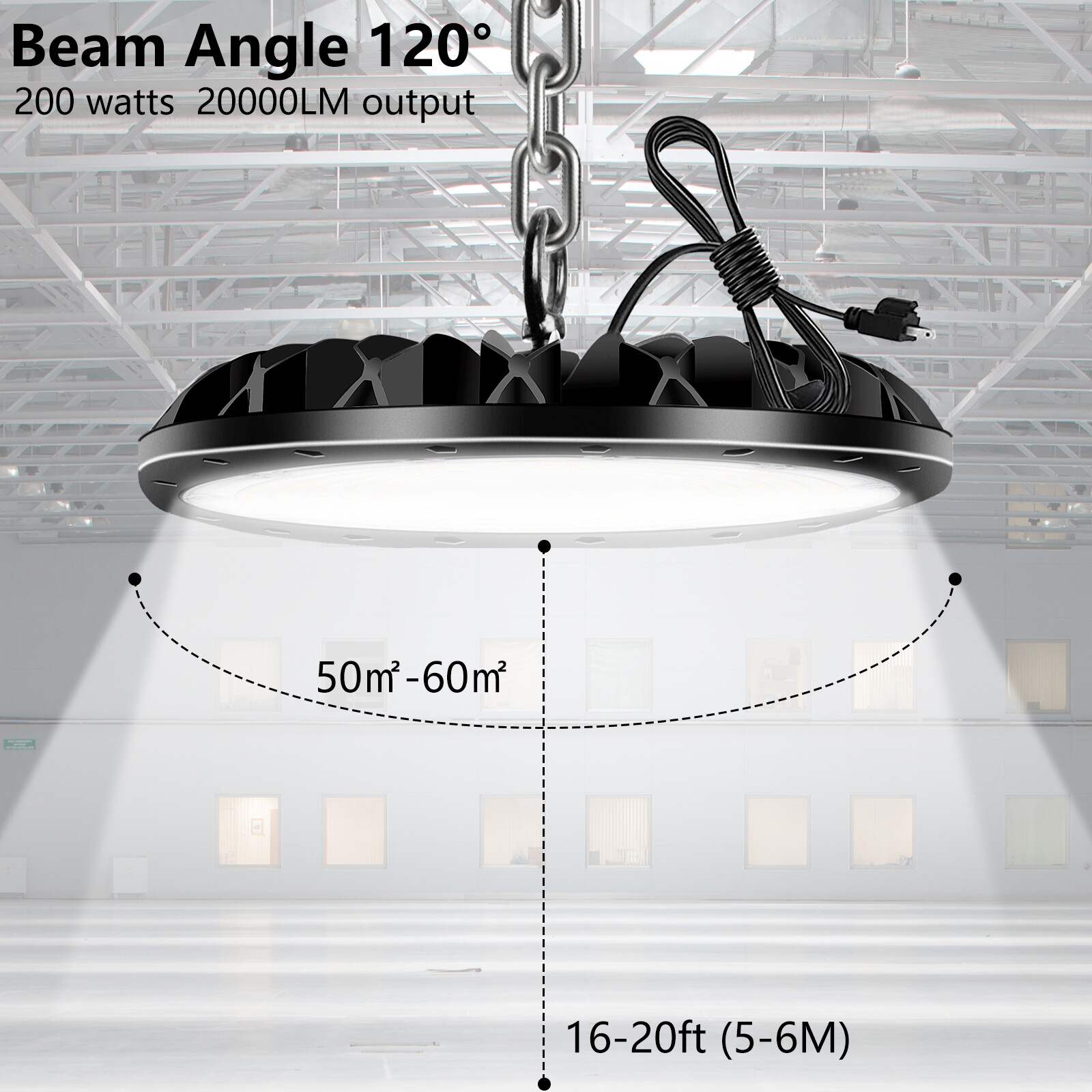 10 Pack 200W UFO LED High Bay Light Shop Industrial Commercial Factory Warehouse