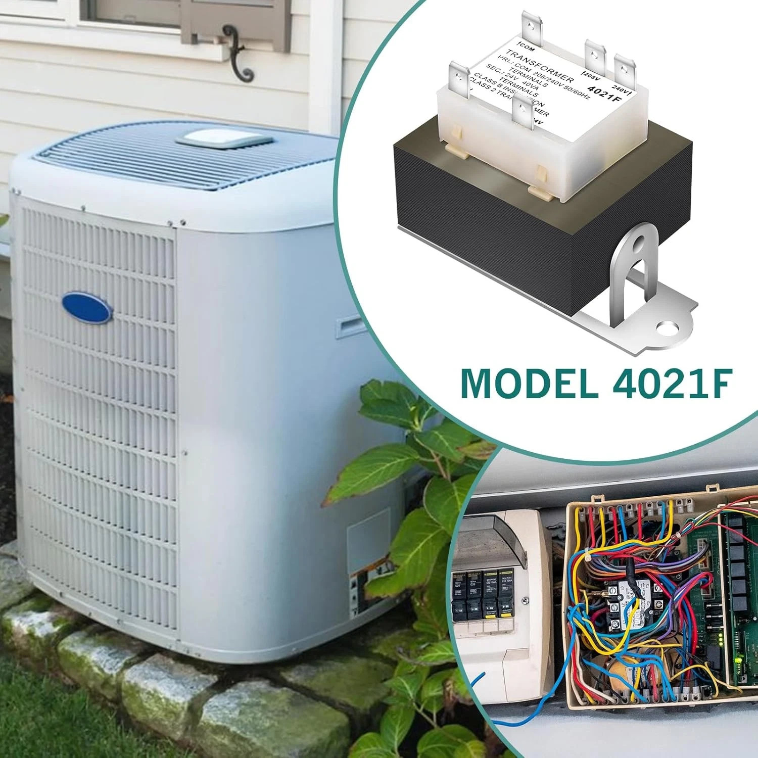0130M00138S 240V to 24V Transformer Compatible with Furnaces/Hvac Equipment