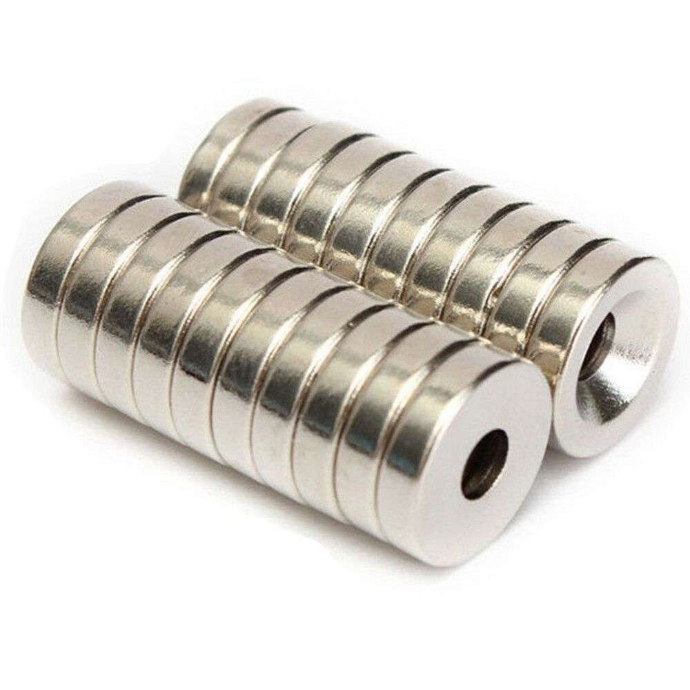 10/50/100pcs Strong Countersunk Ring Magnet 12x3mm Rare Earth Neodymium 4mm hole