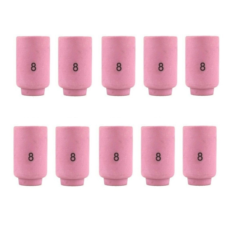 TIG Ceramic Cup 13N12 #8 Welding ALUMINA Nozzle 1/2″ Fits TIG 9, 20, 25 Qty 10
