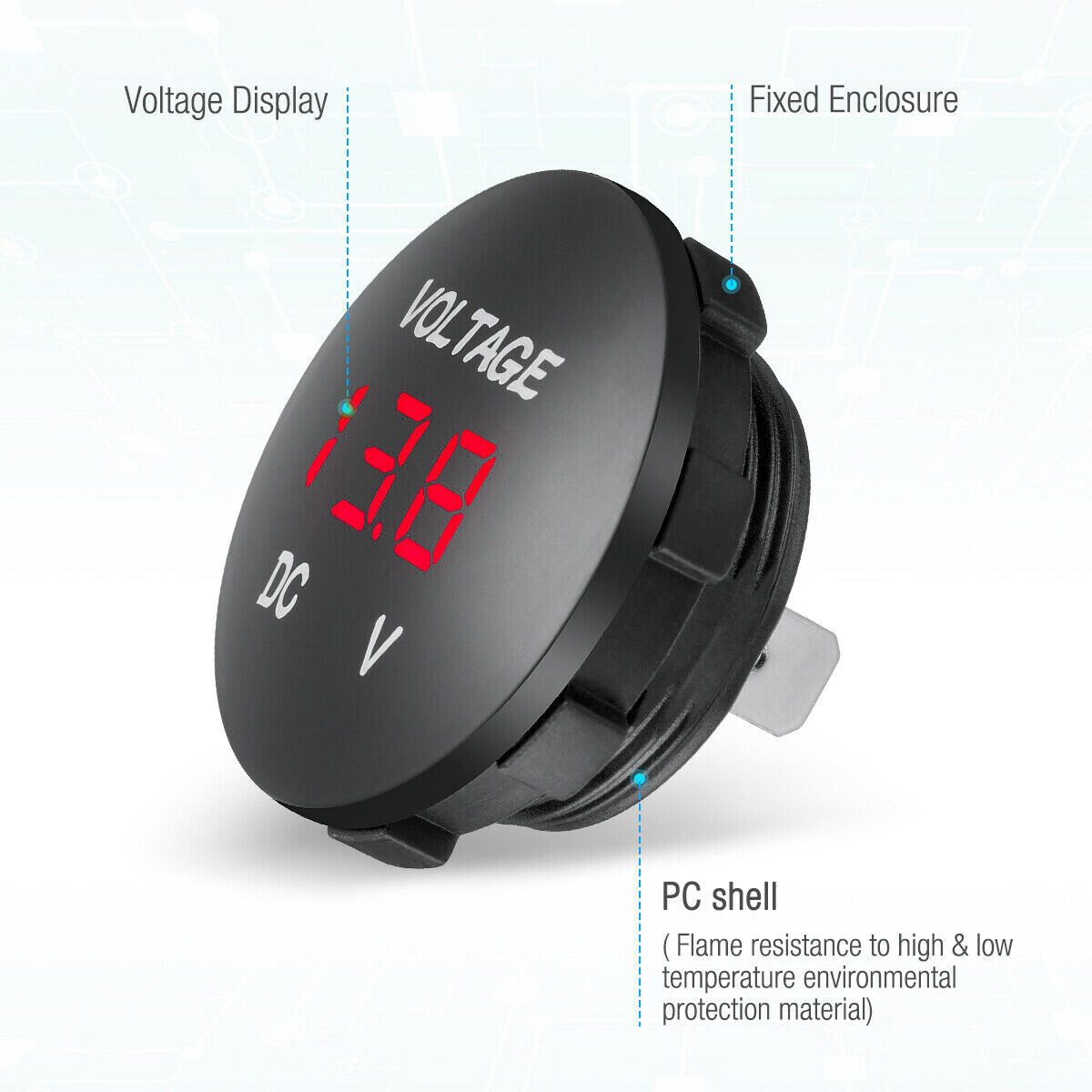 12V-24V Car Marine Motorcycle Red LED Digital Volt meter Voltage Battery Gauge