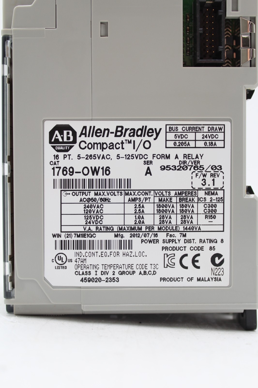 Allen-Bradley 1769-OW16 Compact I/O 16 Point I/O Module