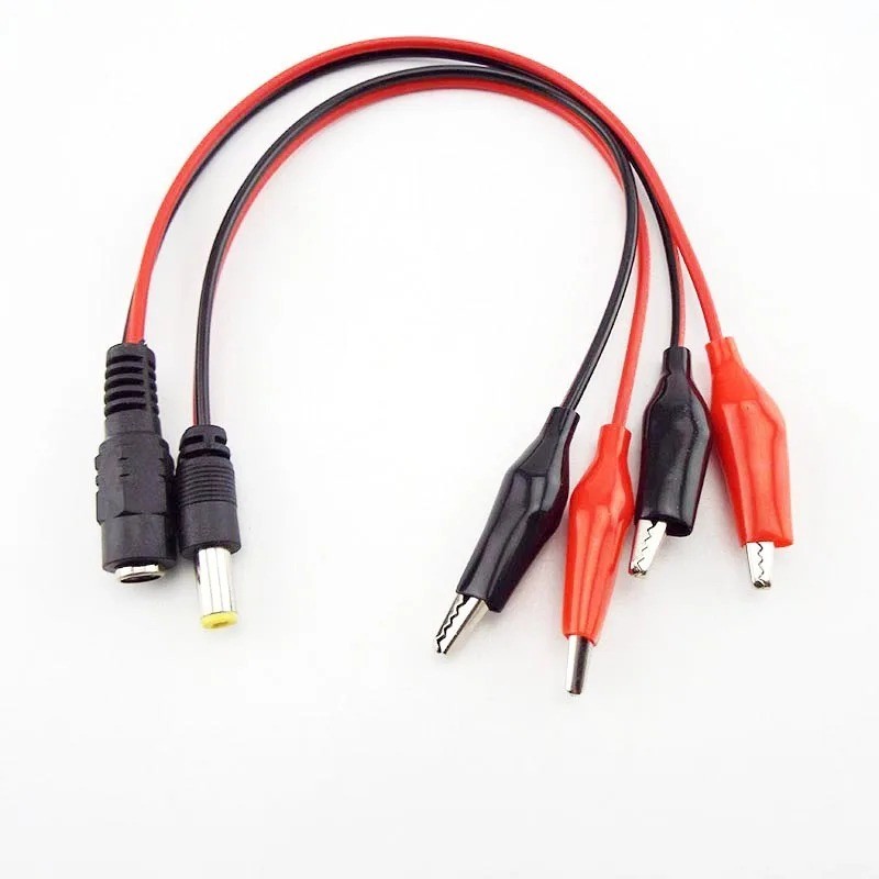 12V DC Power Cable 5.5×2.1mm Plug Male Female to Alligator Clip Test Lead