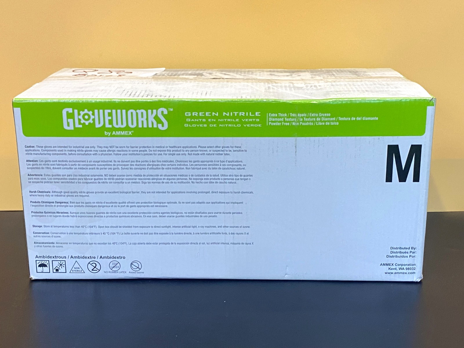 Gloveworks 8 Mil Nitrile Gloves Green Medium 1000 Count Heavy Duty DisposableNEW