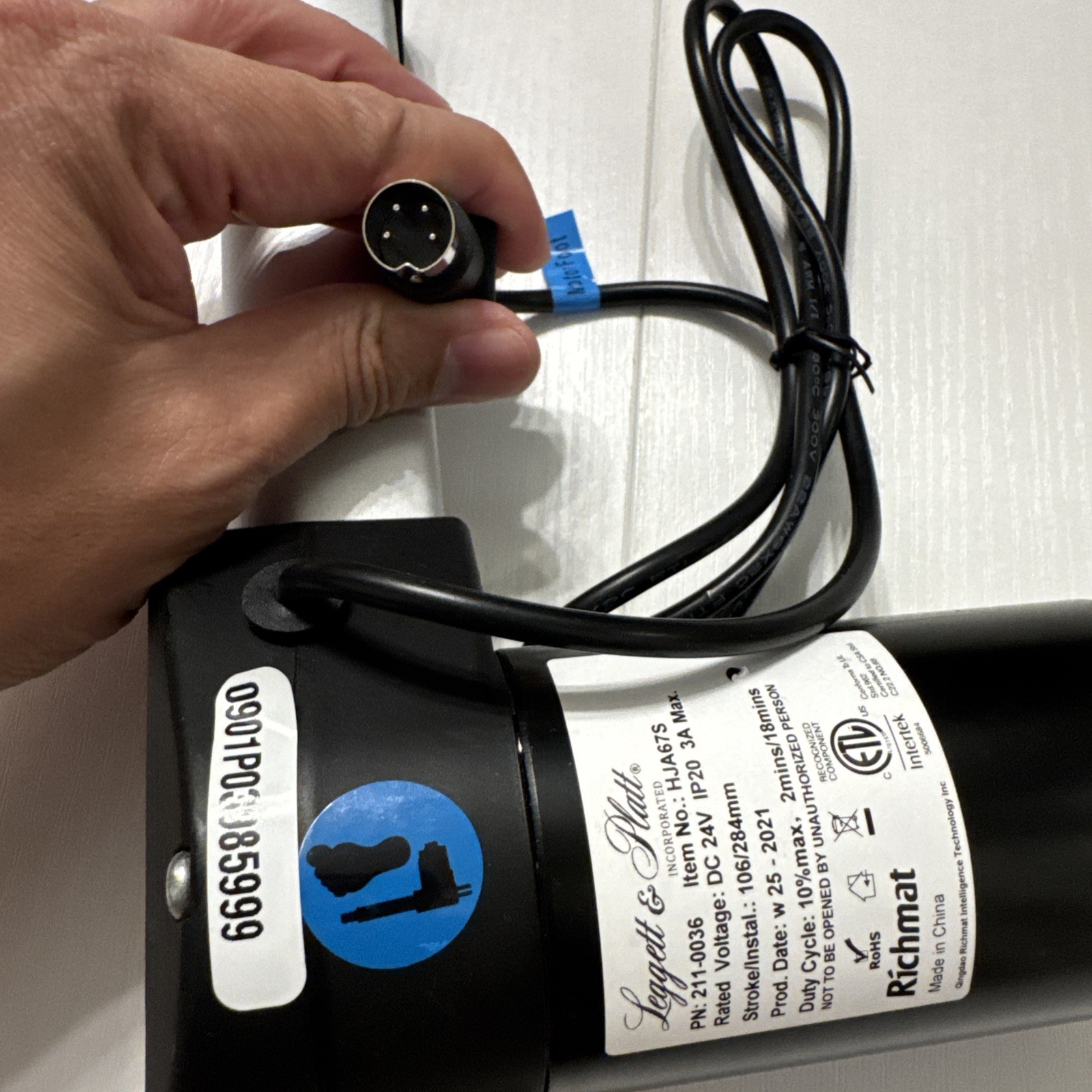 Richmat PN-211-0036 HJA67S Actuator 24V Leggett Platt 4-Pin FOOT Motor