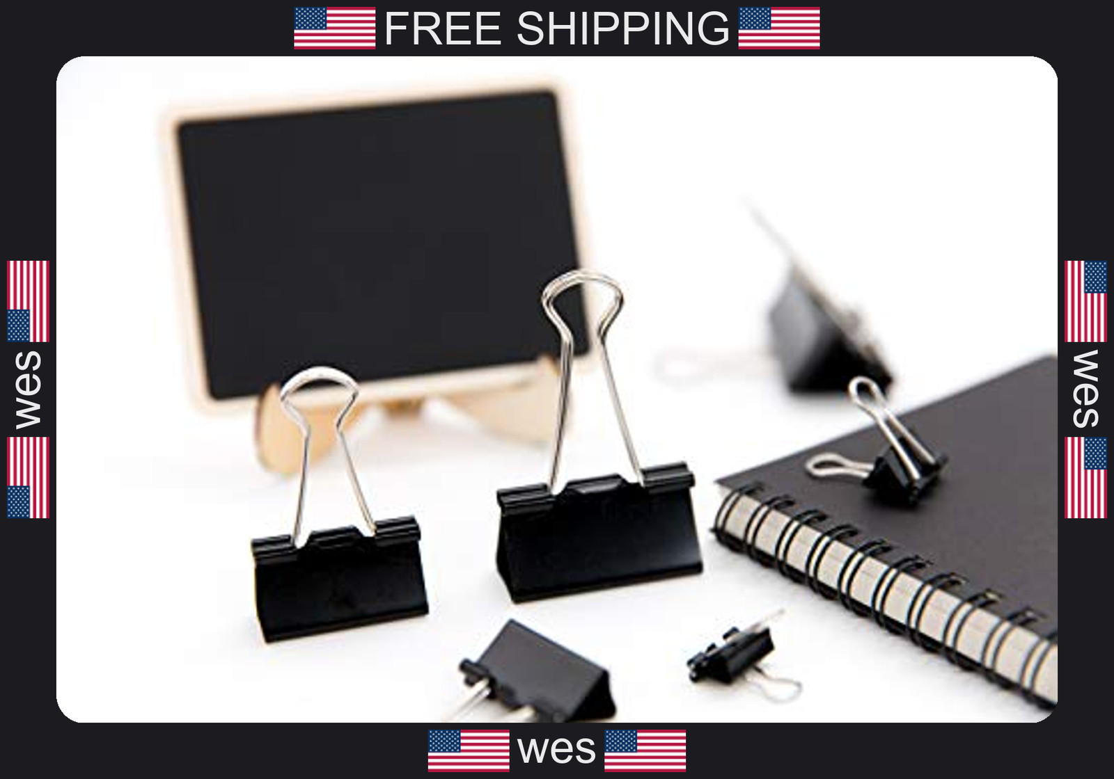 Dstelin Binder Clips Assorted Sizes 100 Pack Black X Large to Micro Office