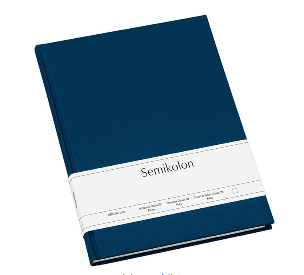 Semikolon Buch B5 Marine 80 Blatt büttengeprägtes Papier (unliniert)