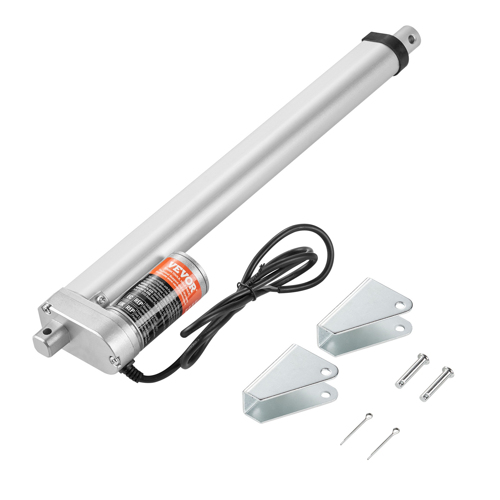 VEVOR Linear Actuator 12V 12 Inch High Load 330lbs/1500N 0.19″/s IP54 Protection