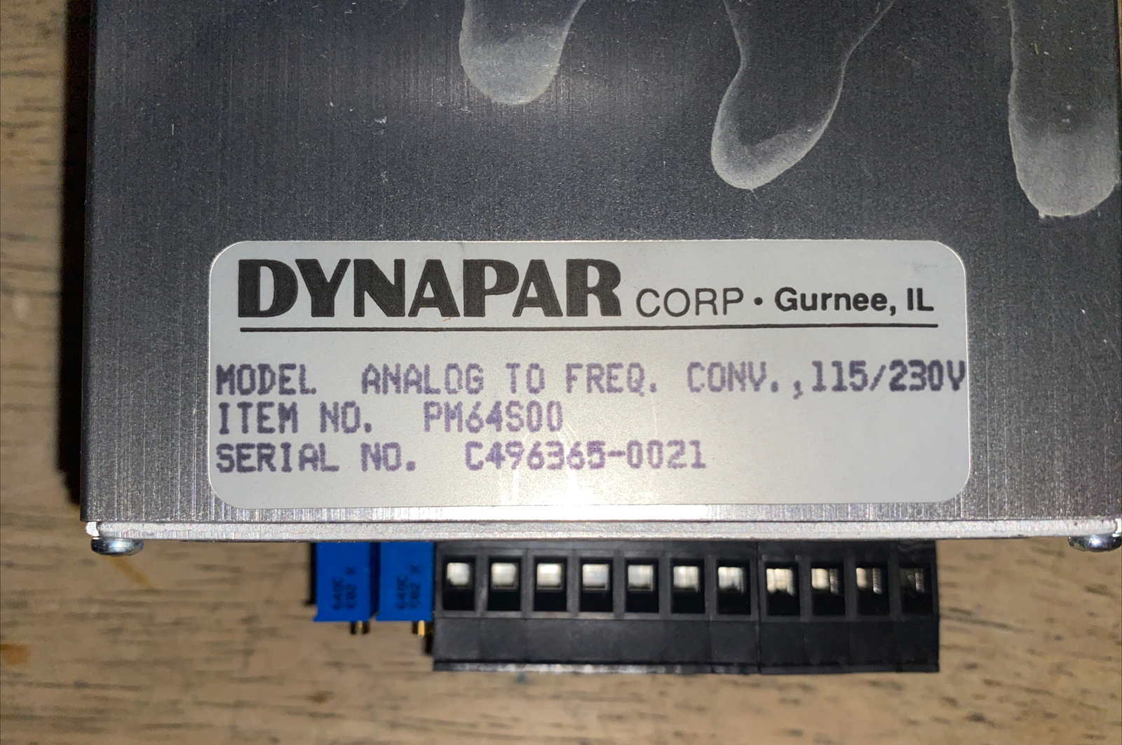 Dynapar PM64S00 Analog to Frequency Converter 115/230 V