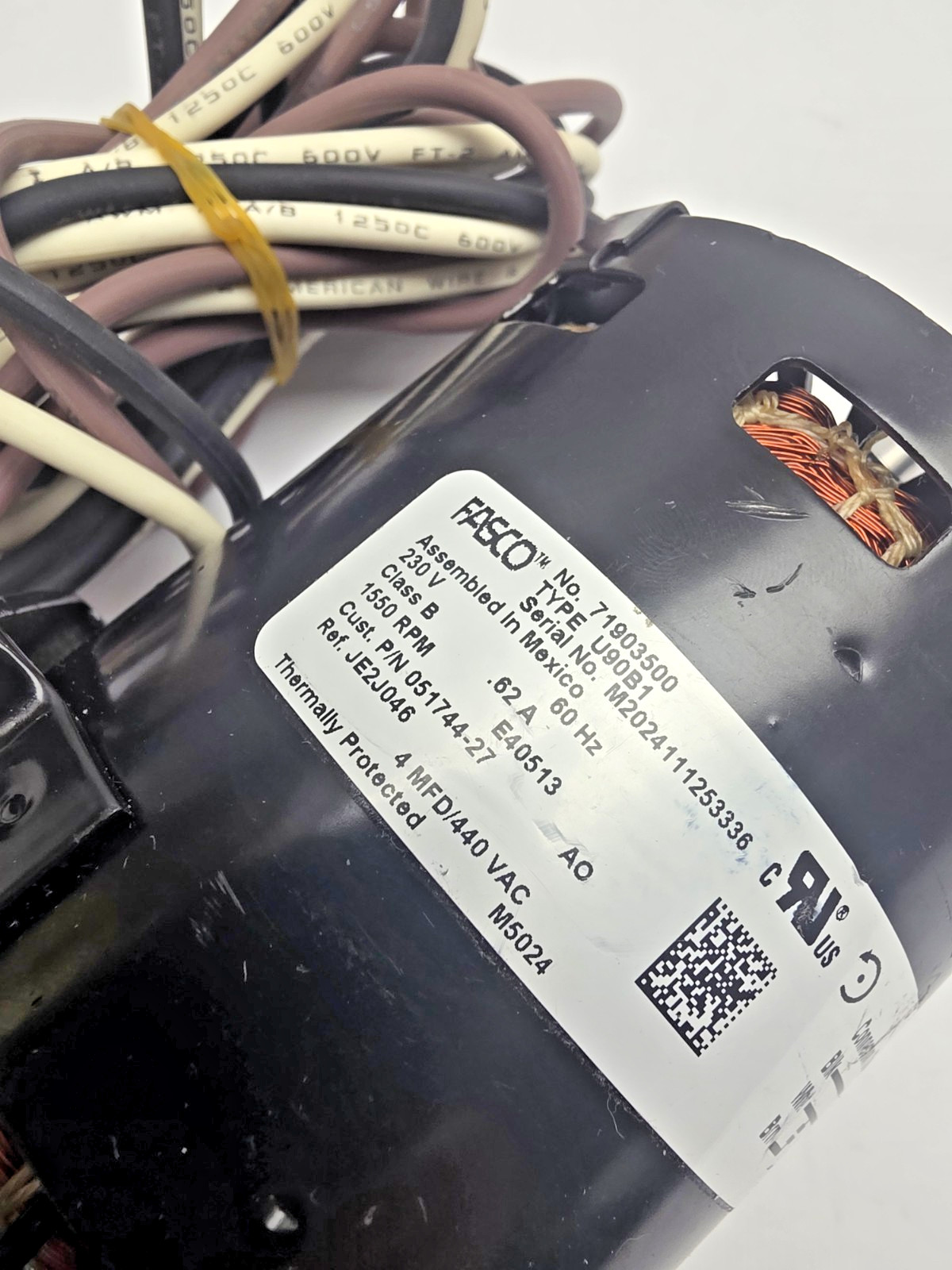 FASCO U90B1 71903500 Electric Motor 230V 1550 RPM HVAC Blower Motor