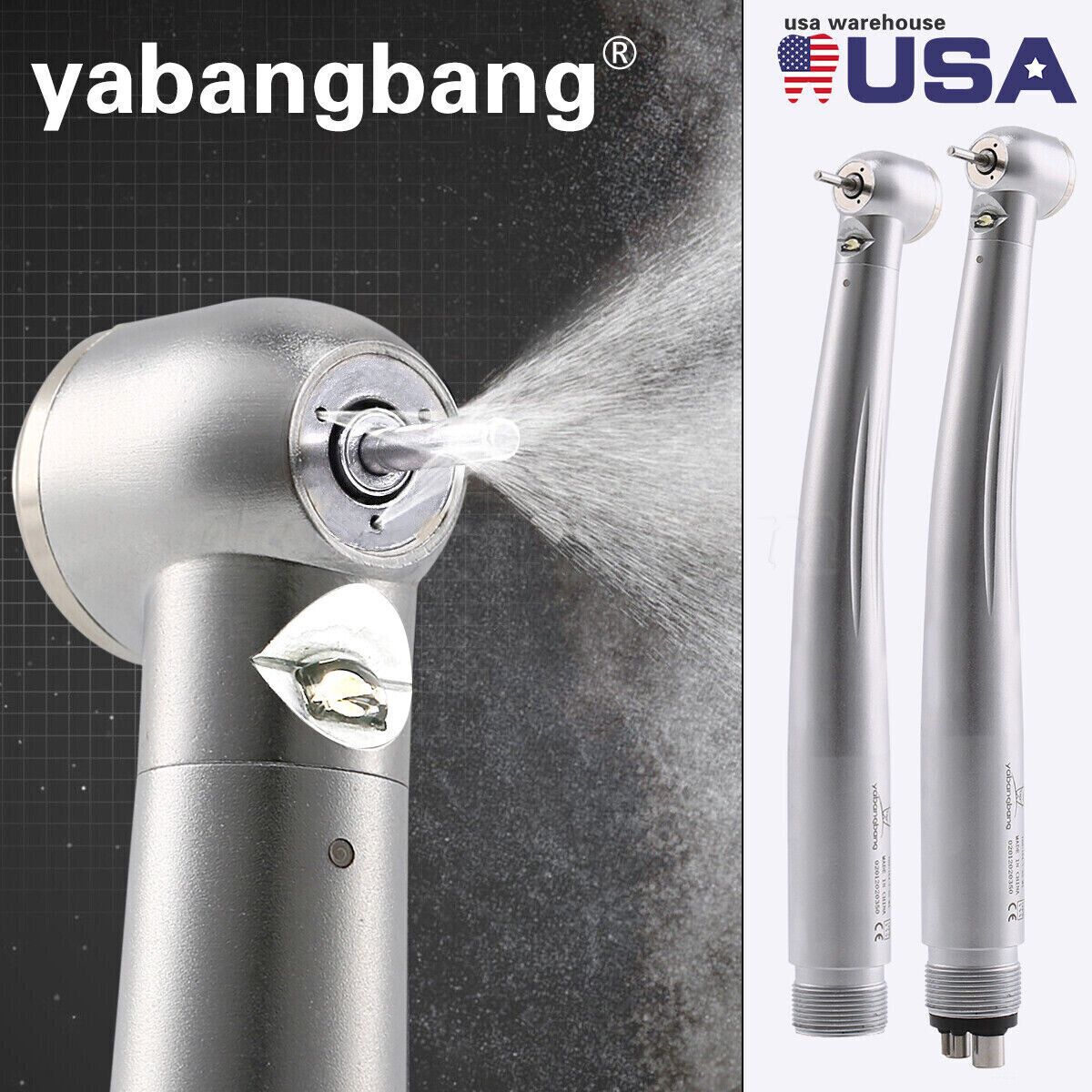 Yabangbang Dental LED E-generator Fiber High Speed Handpiece Turbine 4/2Hole
