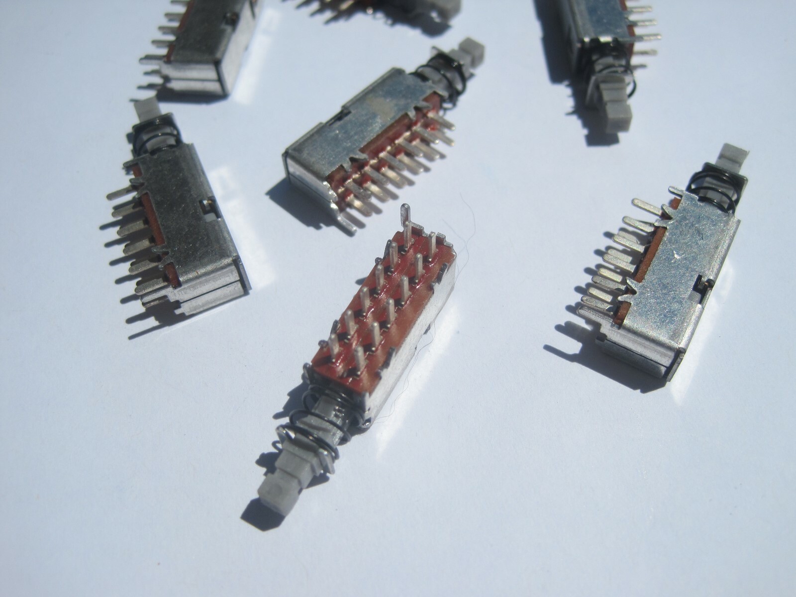 10Qty Samwon Latching Push Button Switch 4PDT 12 Pin 1 Position Self-Locking PCB