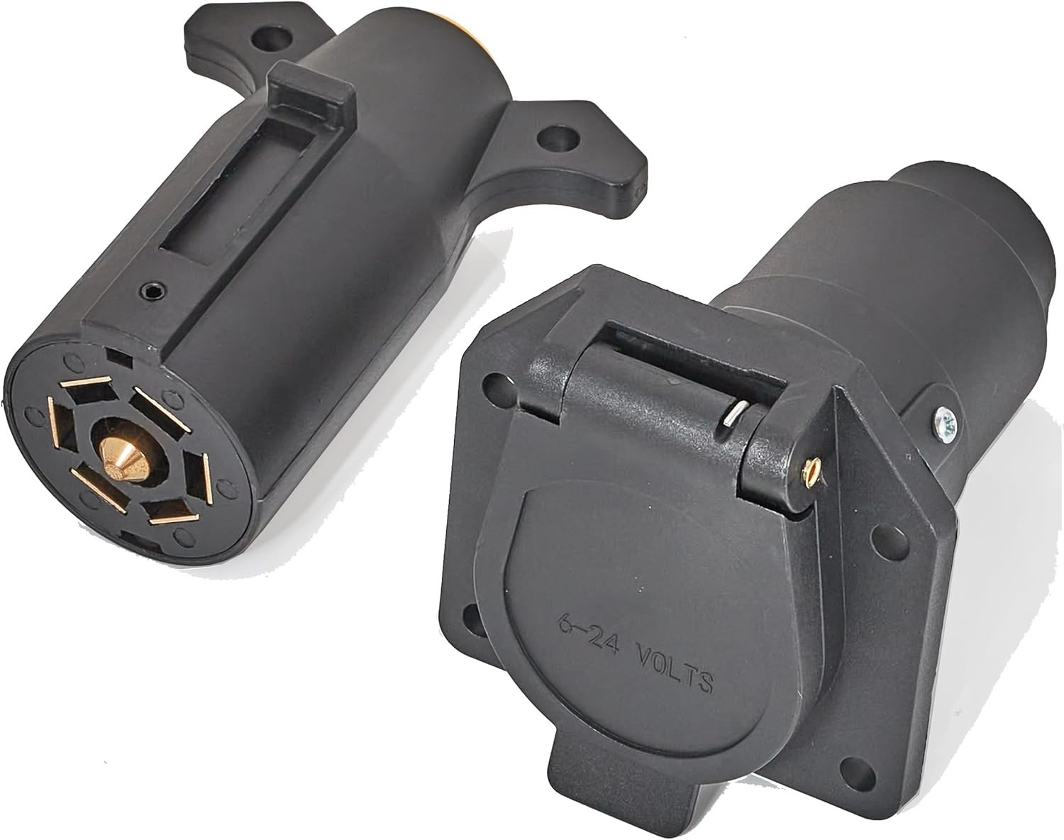 MECMO RV 7 Pin Male & Female Trailer Connector, Vehicle Side & Trailer End 7 Way