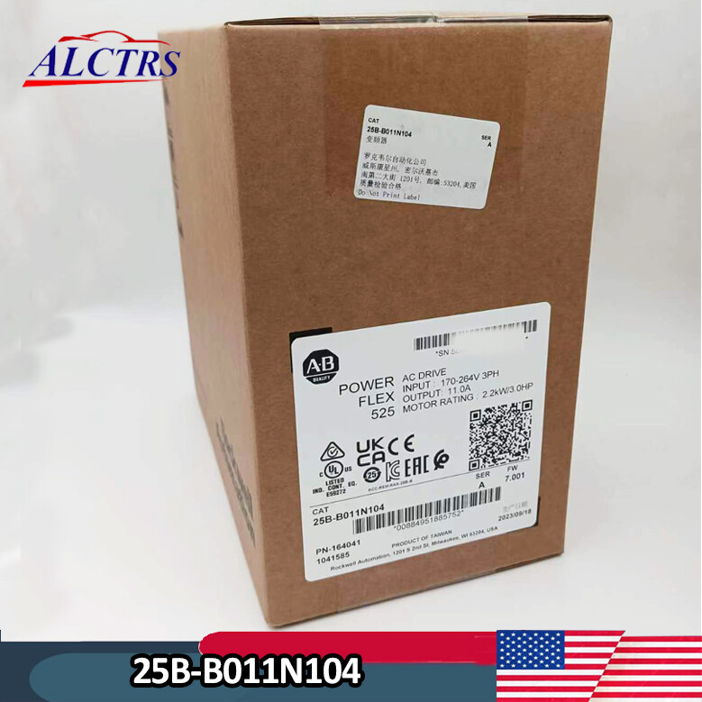 New Sealed Allen-Bradley 25B-B011N104 Ser A PowerFlex 525 AC Drive 3HP TX