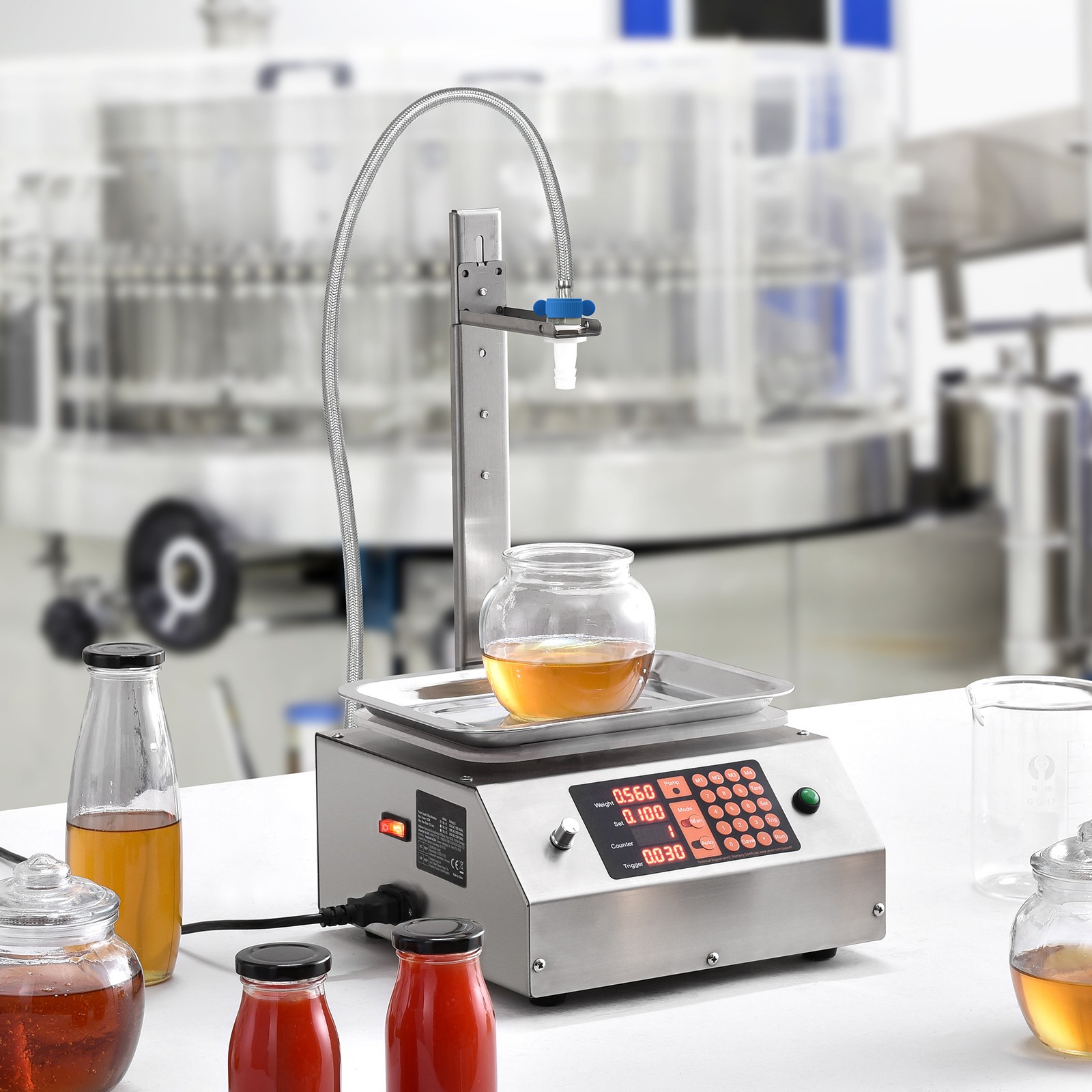 VEVOR Automatic Liquid Filling Machine Digital Control Bottle Filler 30-15000 g