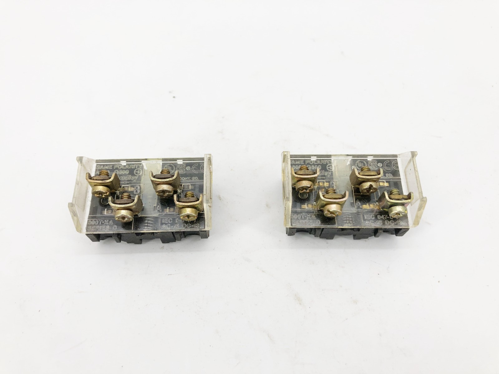 Lot of 2 New Allen Bradley 800T-XA Ser. D Contact Blocks 1 NO – 1 NC – No Box