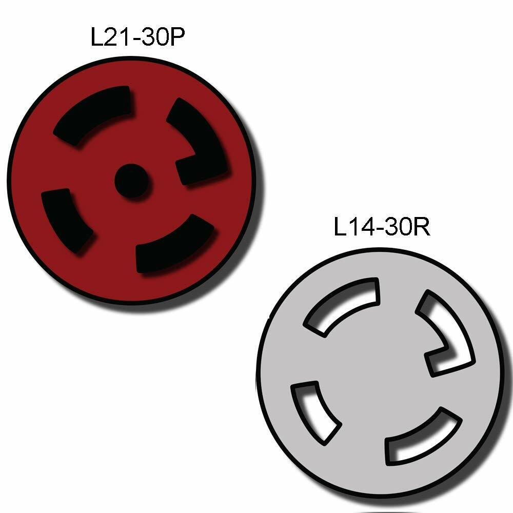 NEMA L21-30P to L14-30R Plug Adapter – 30 Amps, 208V, 10 AWG, #IBX-5188