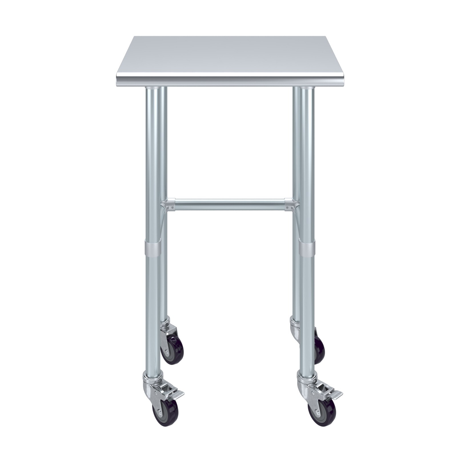 18 in. x 24 in. Stainless Steel Work Table Open Base & Wheels | Utility Station