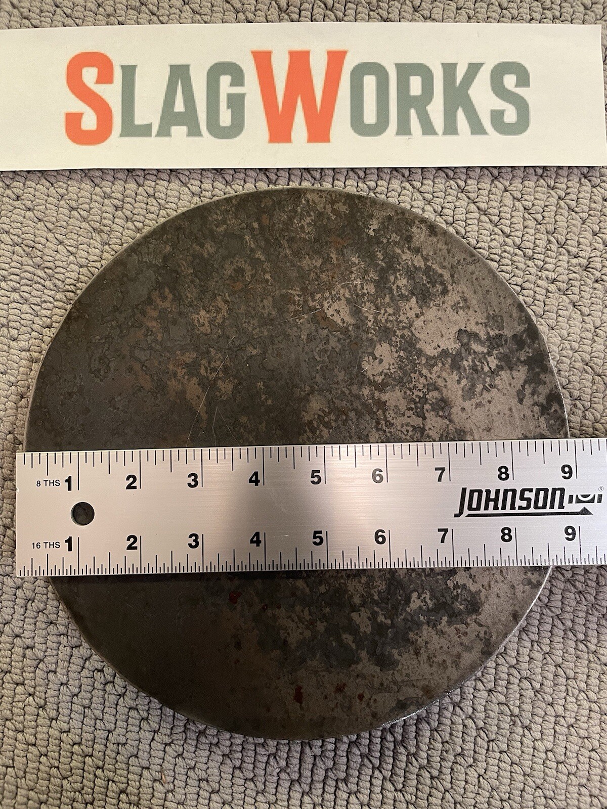 9 inch disc 1/8 inch thick steel plate 1/8”x9” disc A36 Hot Roll Flat