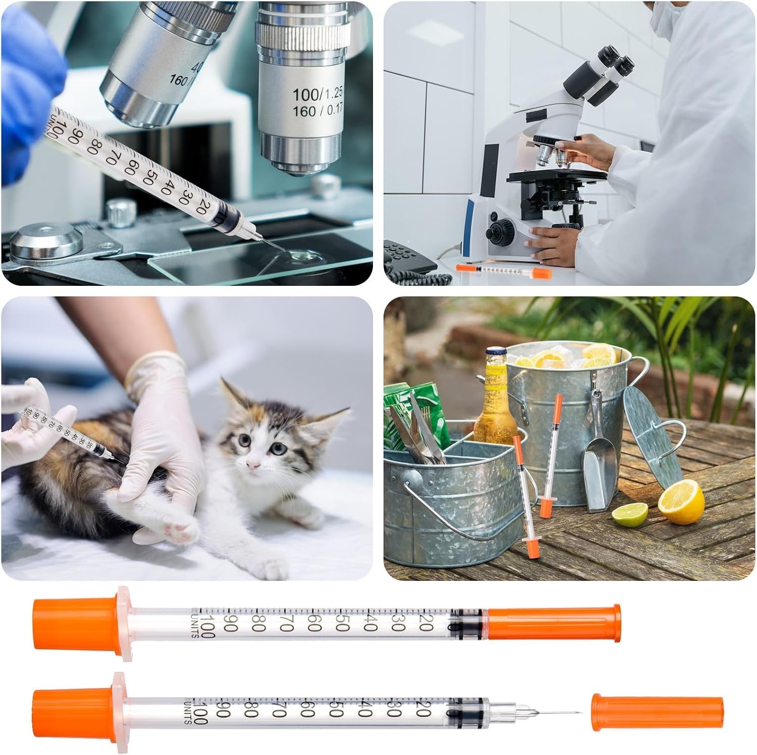 Individually Wrapped 30-Pack U-100 1ml Sterile Syringes for Precise Measurement