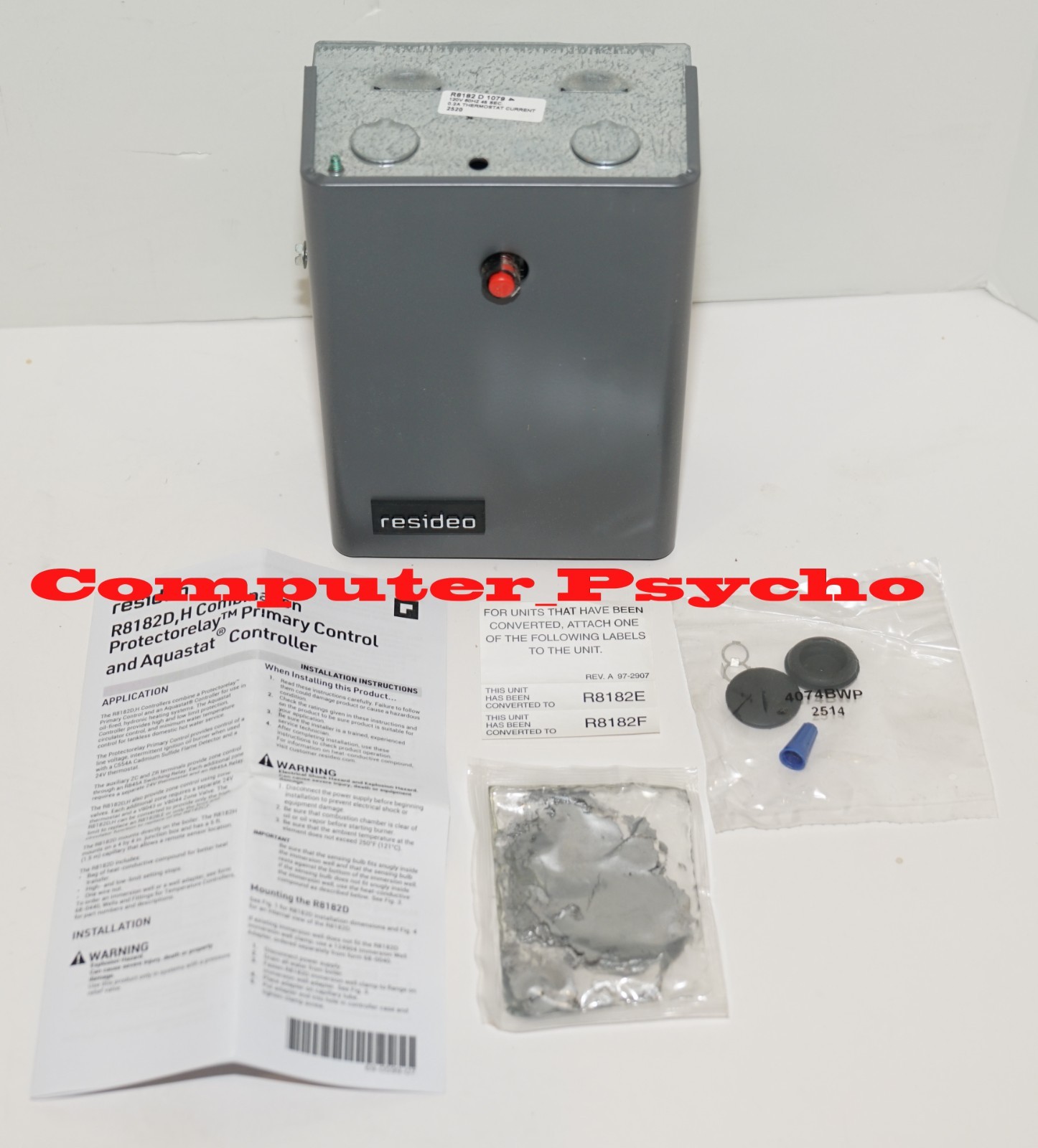 RESIDEO R8182D1079 TRIPLE AQUASTAT PROTECTORELAY CONTROLLER OIL BURNER VERTICAL