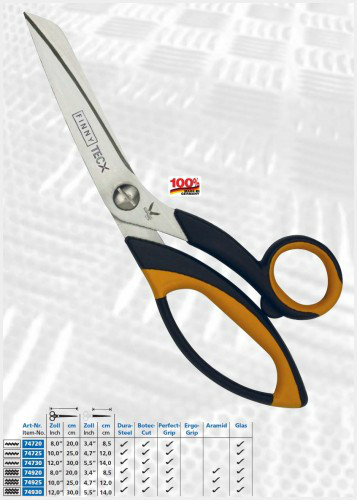 Kretzer TecX2 744530 12.0″/ 30cm Extra Heavy Duty, Aramid / Composite Shears