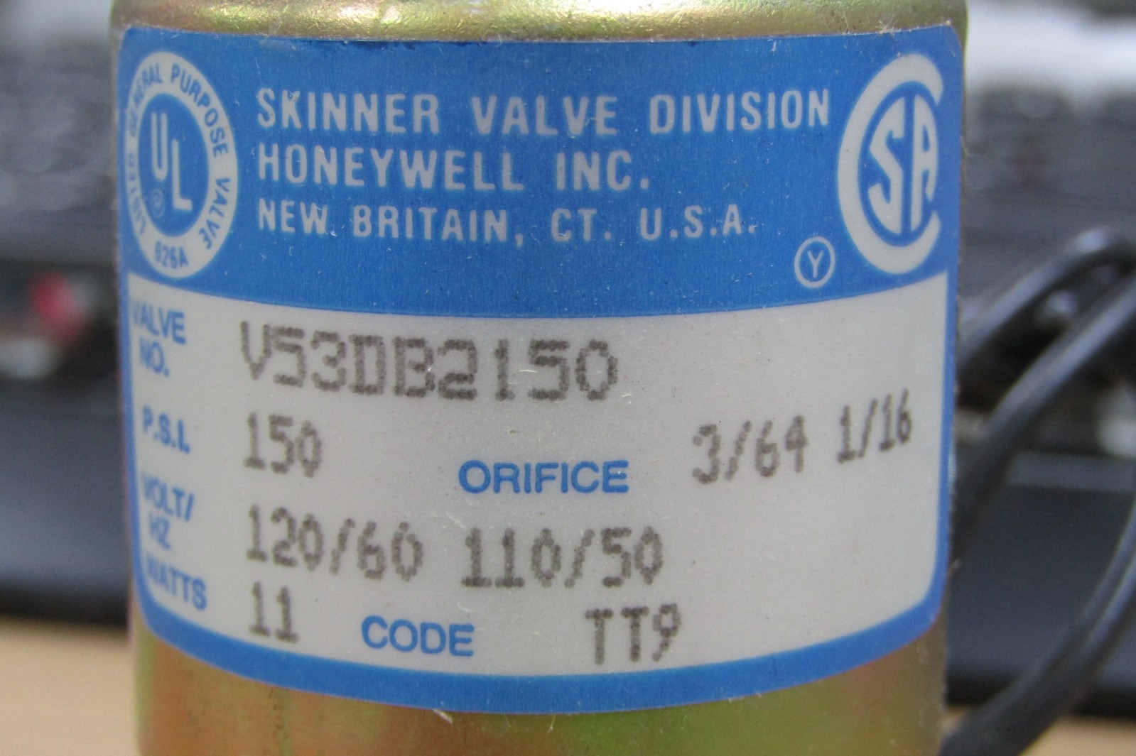 😏 NEW SKINNER 150 PSI SOLENOID VALVE 120 VAC 11W V53DB2150