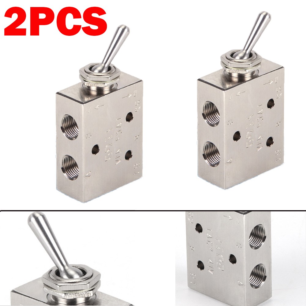 2PACK TAC2 31V TAC2-31V 1/8″ Air Pneumatic 2 Position 3 Way Switch Knob Valve
