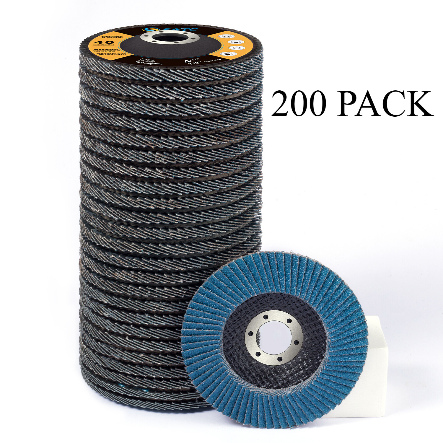 200x Zirconia Flap Disc 4.5″ 4-1/2 40 Grit Angle Grinder Sanding Grinding Wheels